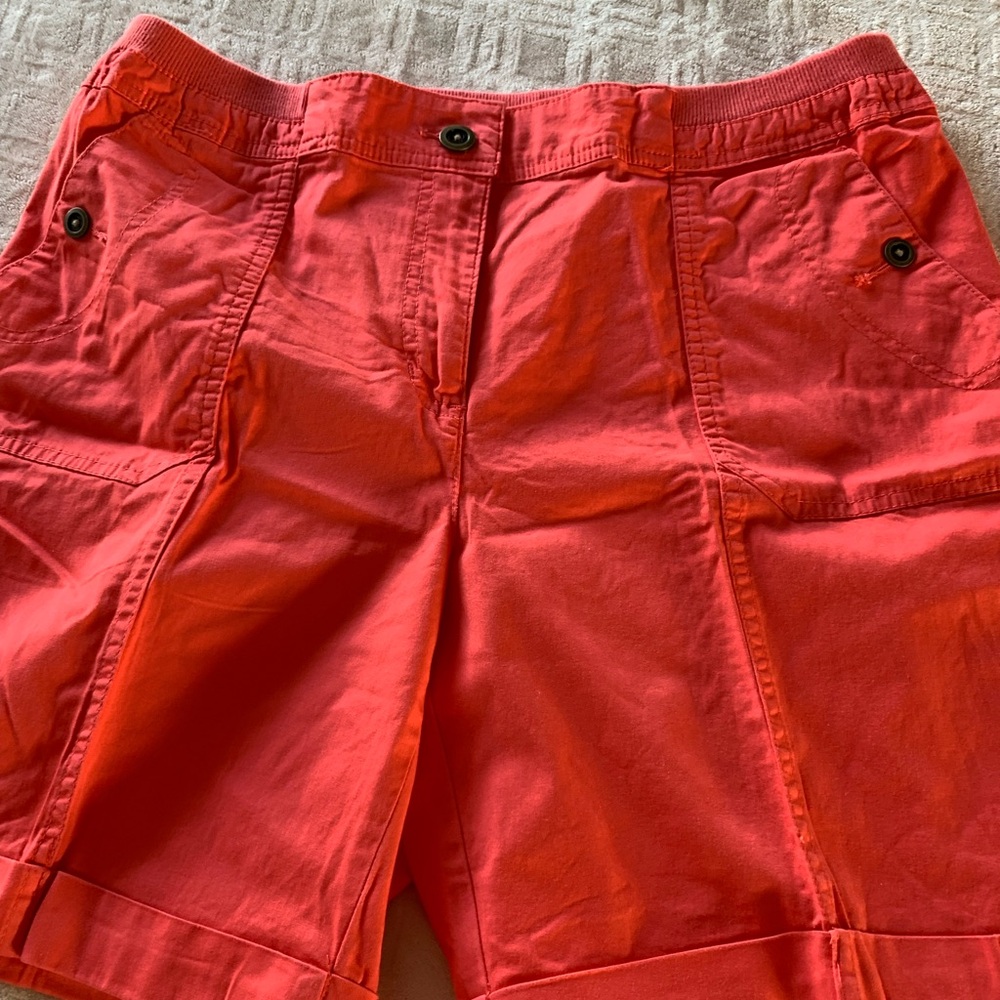 Karen Scott Vibrant Coral Cargo Shorts